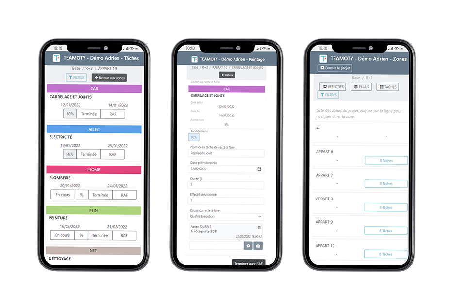 follow-up of field scheduling